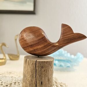 Hand-Carved Whale Figurine Wooden Sculpure